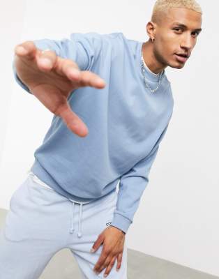 ASOS DESIGN oversized sweatshirt in blue | ASOS