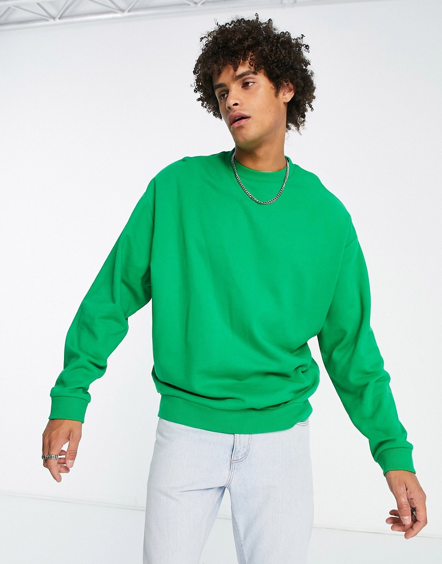 ASOS DESIGN oversized sweatshirt in bright green
