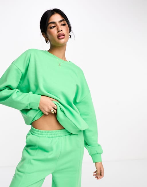 ASOS DESIGN oversized sweatshirt in bright green