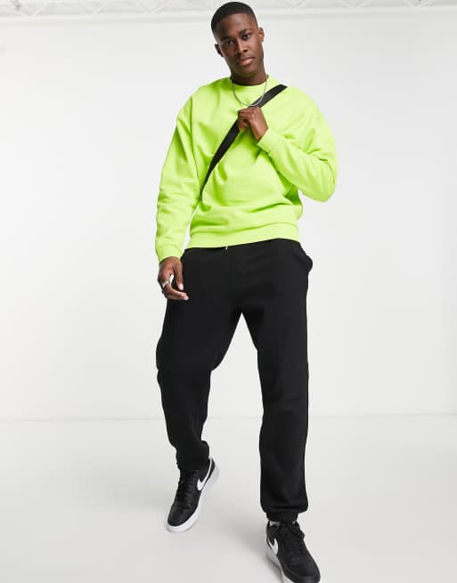 ASOS DESIGN oversized sweatshirt in bright lime green ASOS