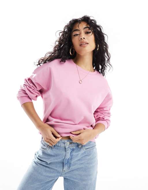 ASOS DESIGN oversized sweatshirt in bright pink ASOS