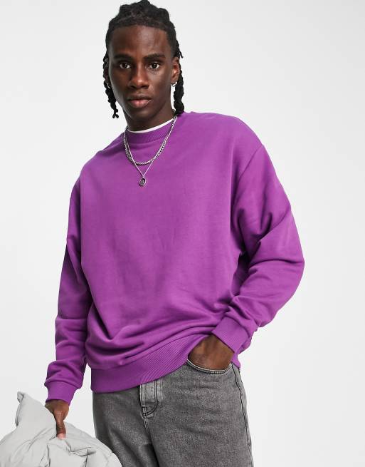 ASOS DESIGN oversized sweatshirt in bright purple | ASOS