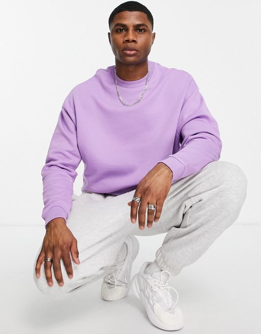 ASOS DESIGN oversized sweatshirt in bright purple | ASOS
