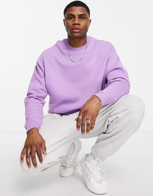 ASOS DESIGN oversized sweatshirt in bright purple