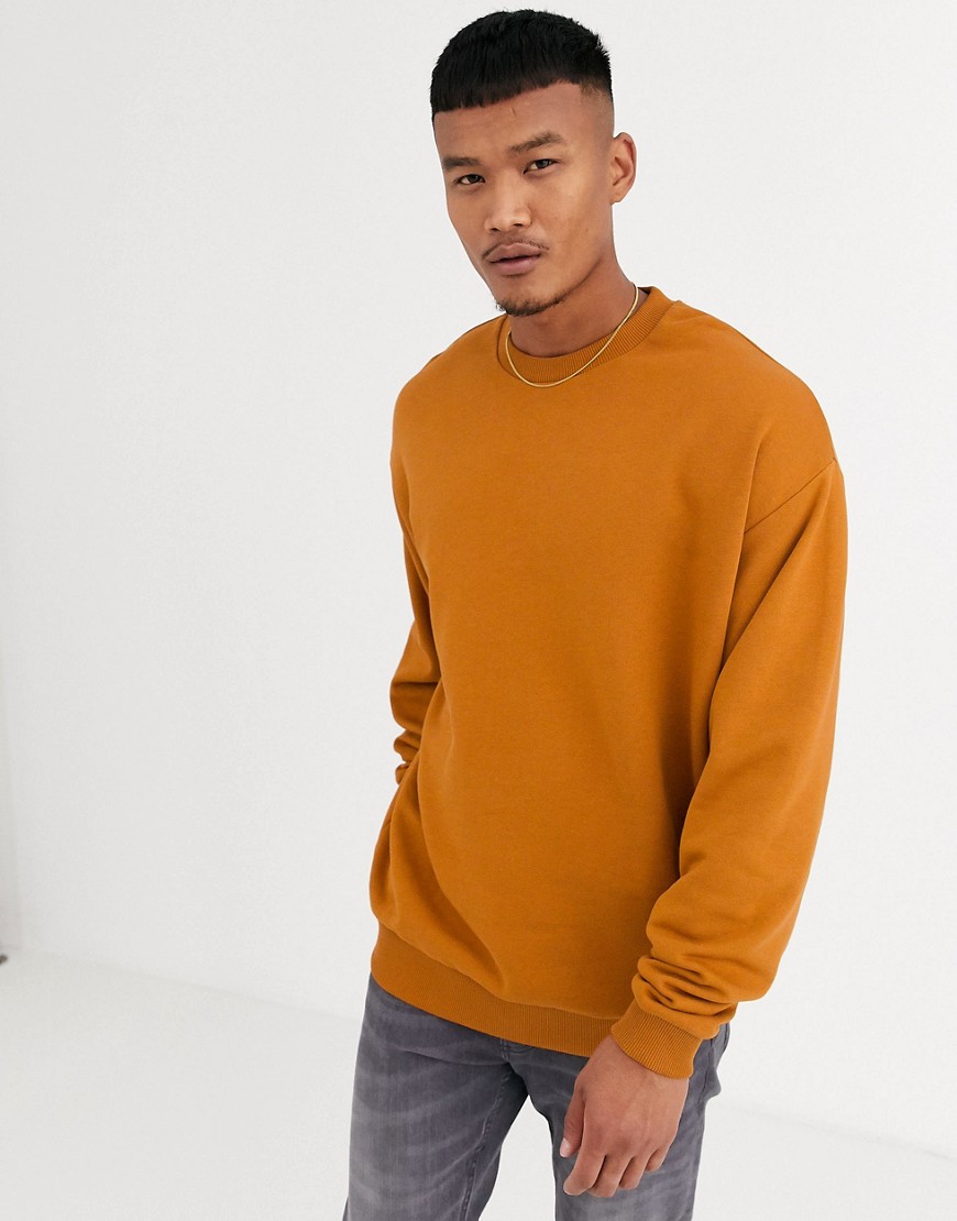 ASOS DESIGN - Oversized sweatshirt in bruin