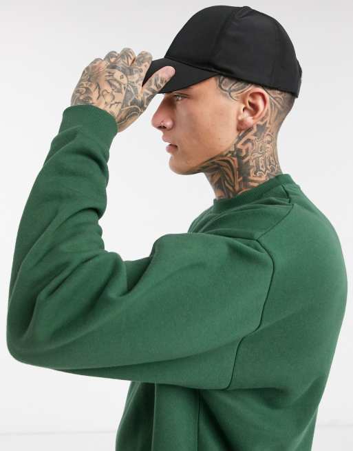 ASOS DESIGN oversized sweatshirt in dark green