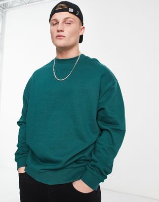 ASOS DESIGN oversized sweatshirt in forest green | ASOS