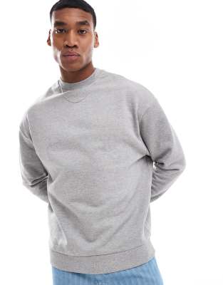 Asos Design Oversized Sweatshirt In Gray Marl