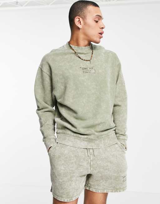 Green acid wash online sweatshirt