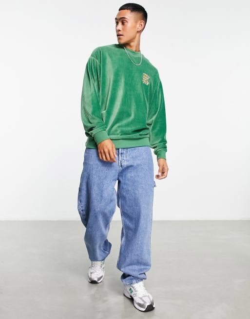 Wide Fit Varsity Velour Sweatpants