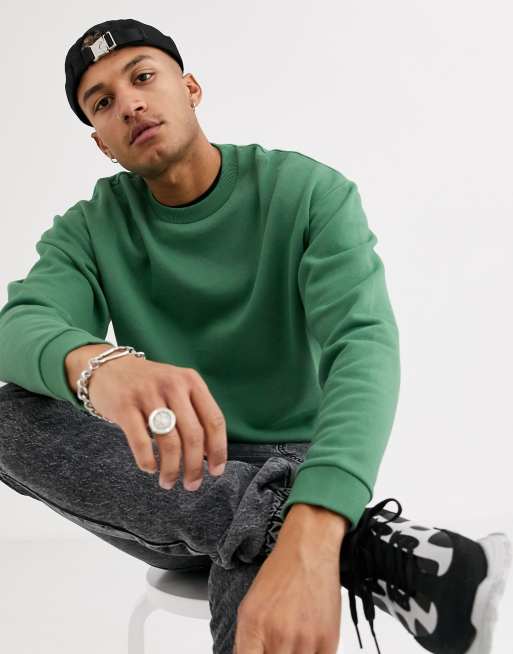 ASOS DESIGN oversized sweatshirt in green