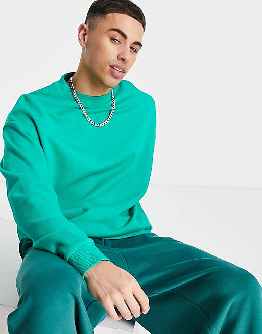 ASOS DESIGN oversized sweatshirt in green | ASOS