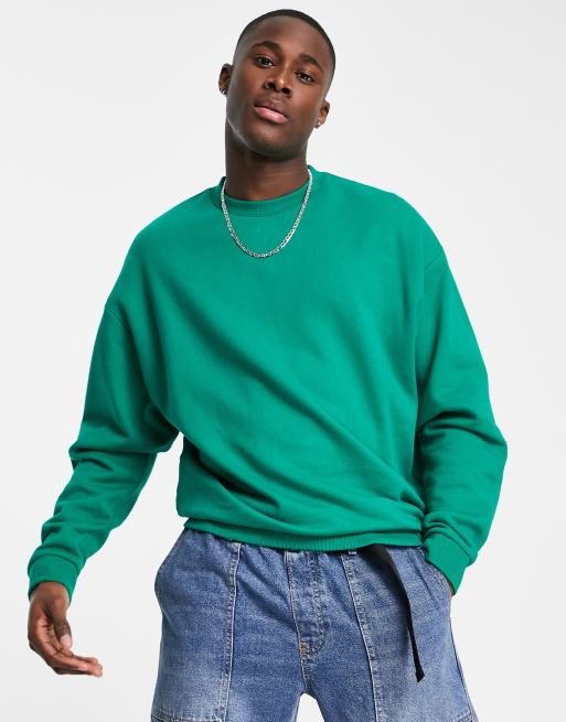 ASOS DESIGN oversized sweatshirt in green | ASOS