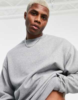 ASOS DESIGN oversized sweatshirt in grey marl