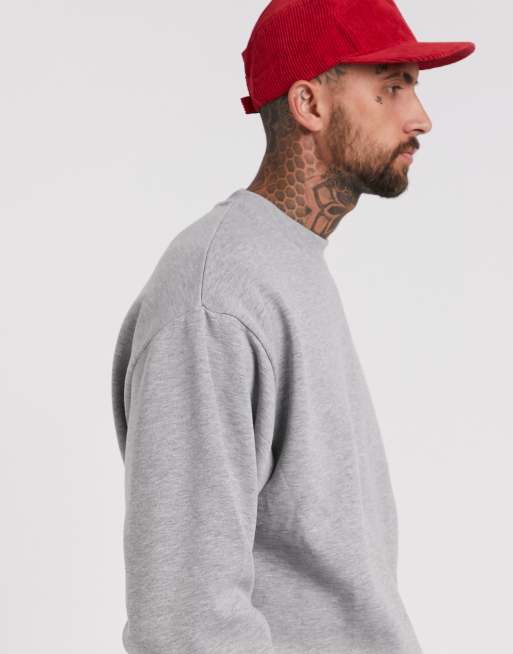 ASOS DESIGN oversized sweatshirt in grey marl | ASOS