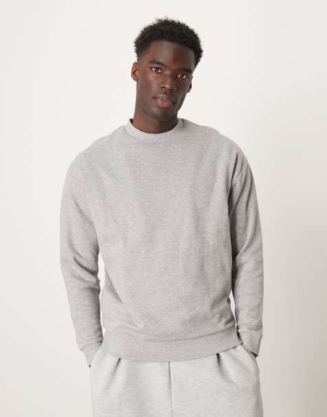 ASOS DESIGN oversized sweatshirt in grey marl - view 1
