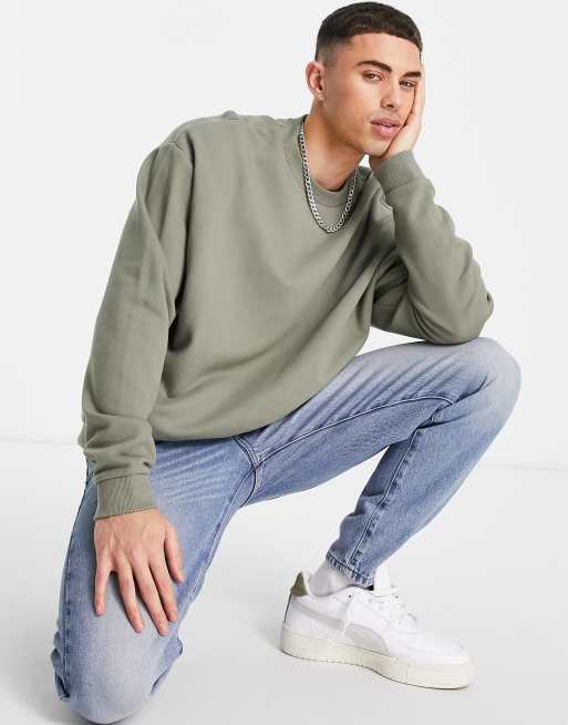 ASOS DESIGN oversized sweatshirt in grey | ASOS