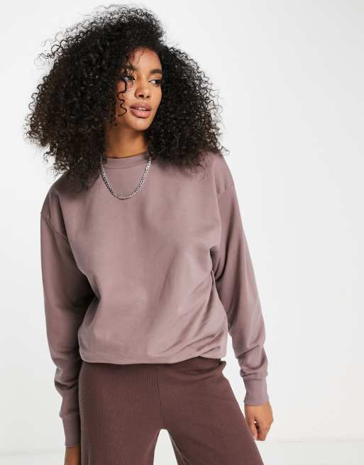 ASOS DESIGN oversized sweatshirt in mink ASOS