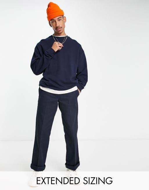 ASOS DESIGN oversized sweatshirt in navy | ASOS