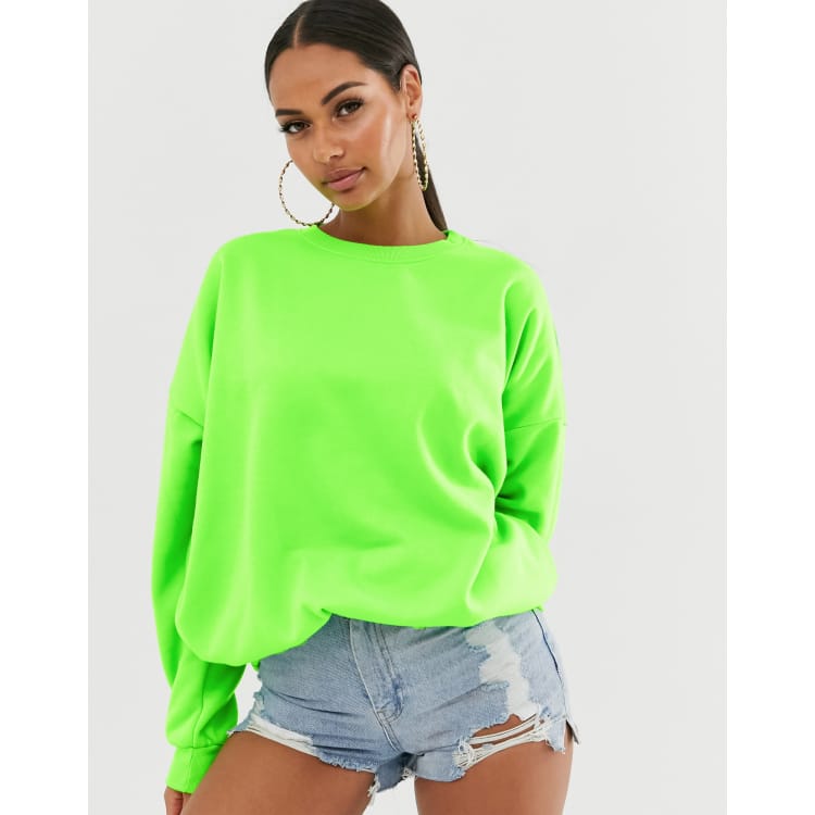 ASOS DESIGN oversized sweatshirt in neon green | ASOS