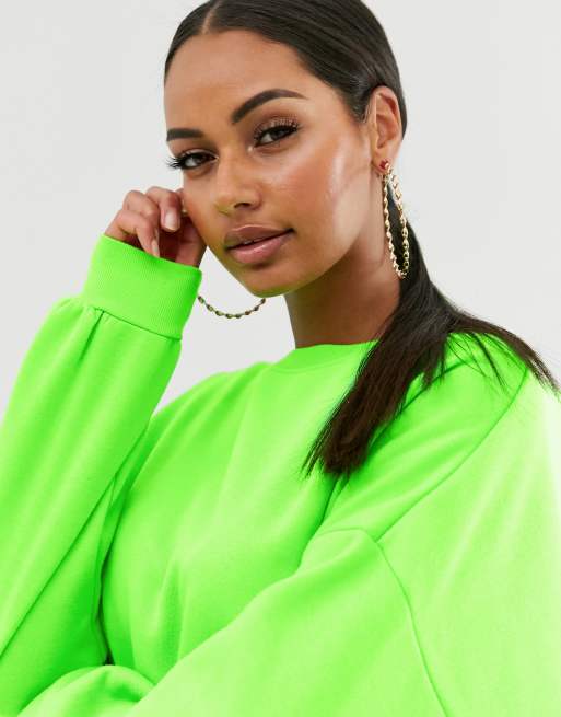 Oversized neon deals green sweater