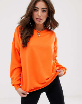 fluorescent orange sweatshirt