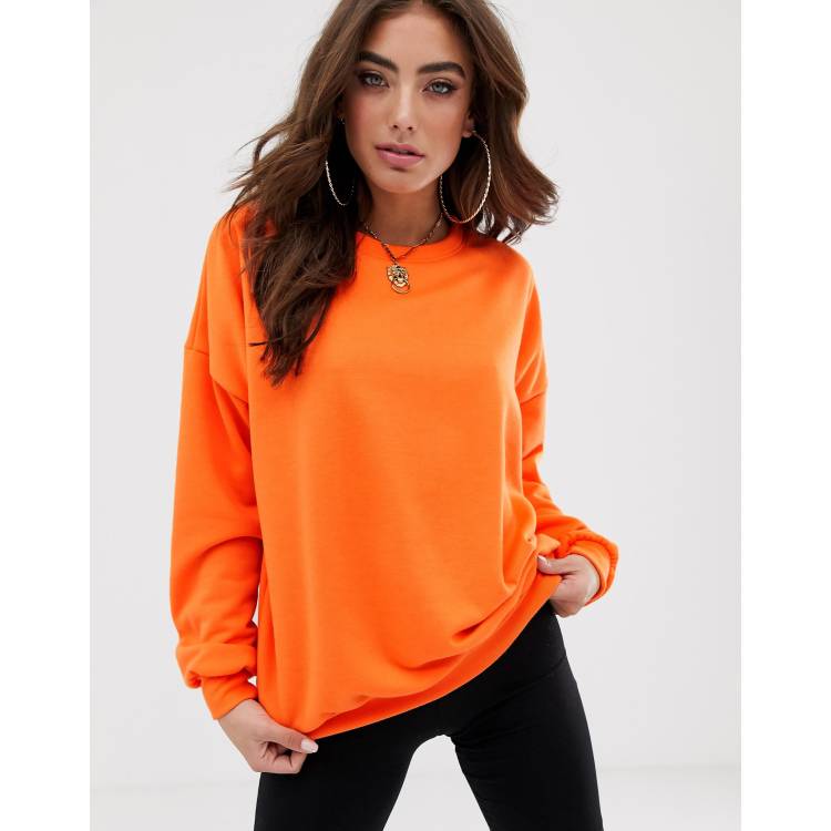 Neon orange hoodie women's sales