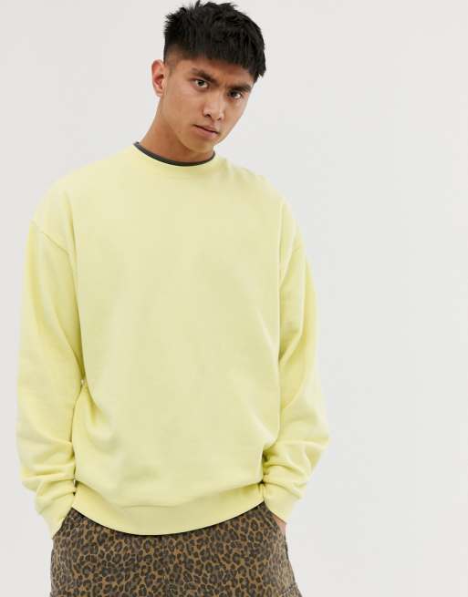 Men's plain sweatshirt - light yellow B978