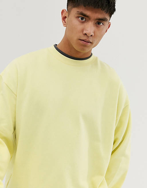 energi Kan Råd ASOS DESIGN oversized sweatshirt in pale yellow | ASOS