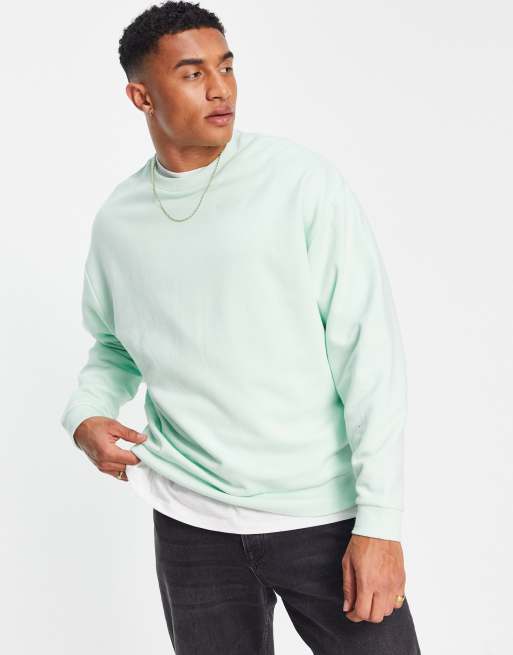 ASOS Design Oversize Cotton Graphic Sweatshirt in Light Green