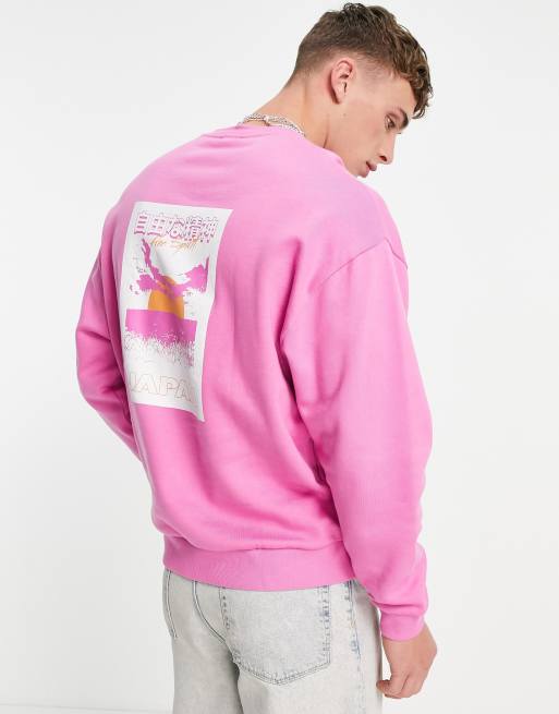 ASOS DESIGN oversized sweatshirt in pink with Japan scenic print - BPINK -  BPINK