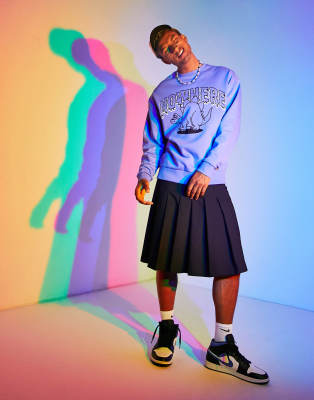 ASOS DESIGN oversized sweatshirt in purple with dinosaur print - ASOS Price Checker