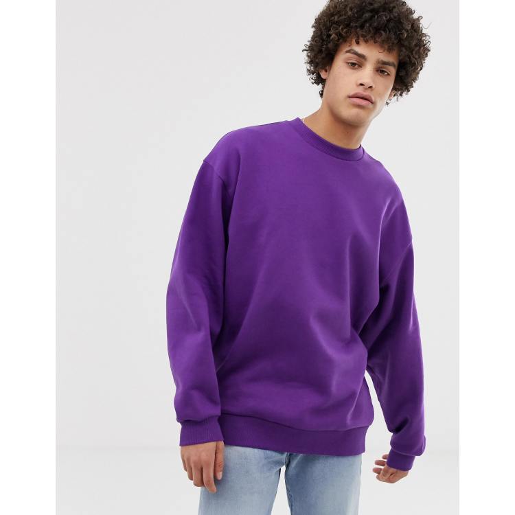 ASOS DESIGN oversized sweatshirt in purple