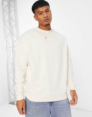 ASOS DESIGN oversized sweatshirt in soft white