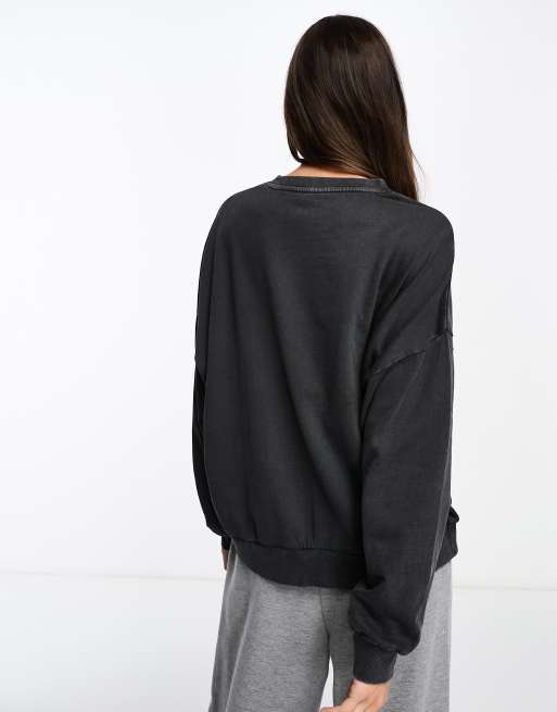 ASOS DESIGN oversized sweatshirt in washed black