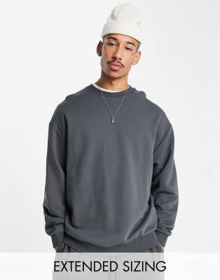 ASOS DESIGN oversized sweatshirt in washed black | ASOS