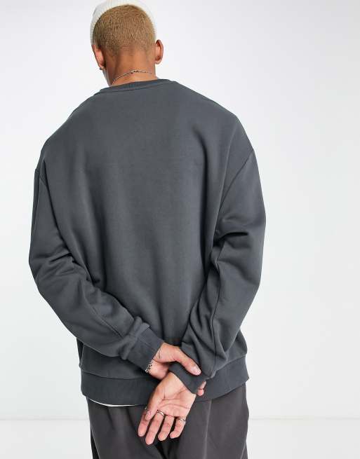 ASOS Oversized Sweatshirt In Washed Gray