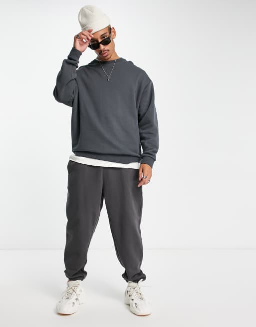 ASOS DESIGN oversized sweatpants in dark brown