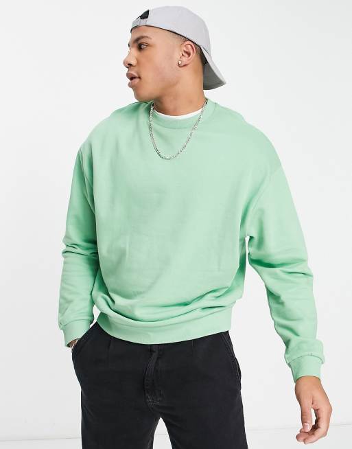 ASOS DESIGN oversized sweatshirt in washed green