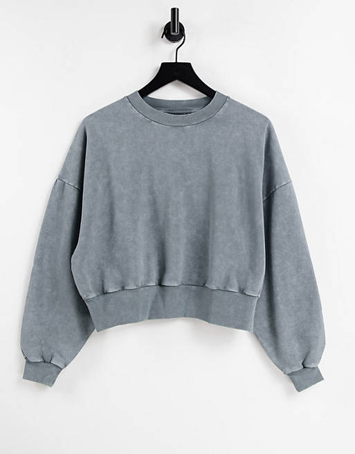  oversized sweatshirt in washed grey 