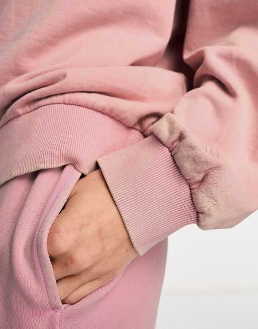 ASOS DESIGN oversized sweatshirt in washed pink - part of a set, 2 of 4