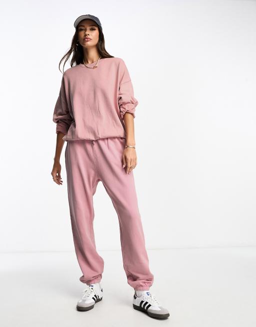 ASOS DESIGN oversized sweatshirt in washed pink - part of a set, 3 of 4