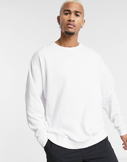 ASOS DESIGN oversized sweatshirt in white