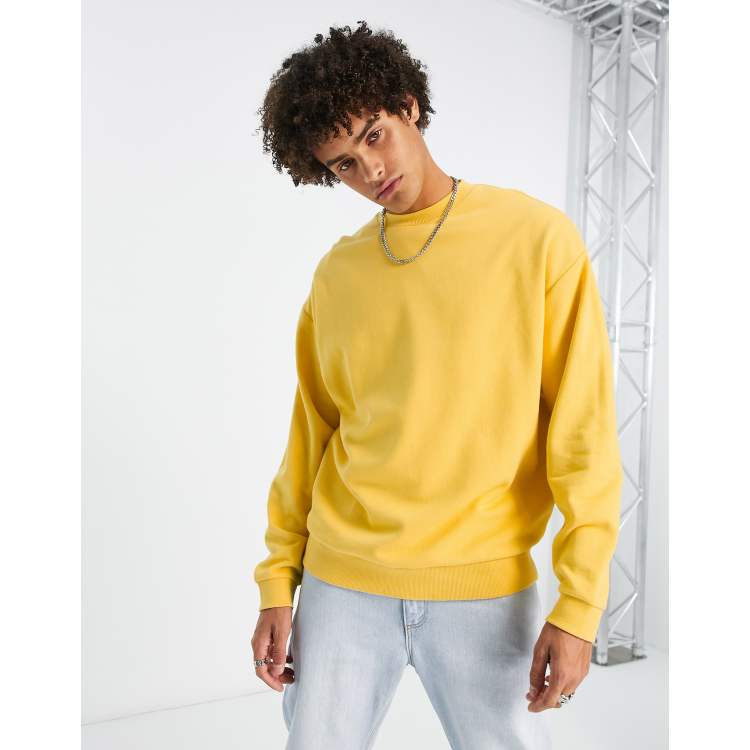 Oversized yellow sale crew neck