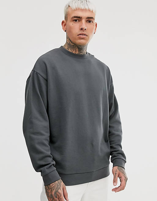 ASOS DESIGN - Oversized sweatshirt in zwart met wassing
