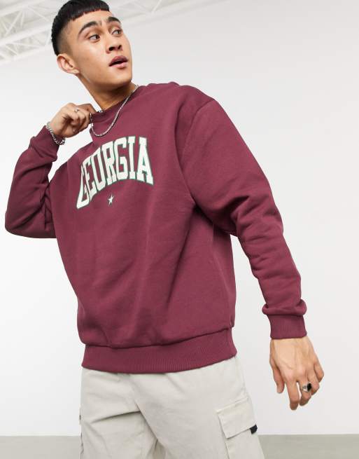 ASOS DESIGN - Oversized sweatshirt med vintage Georgia-brystprint