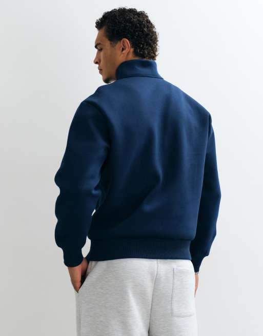 ASOS DESIGN oversized sweatshirt met kwart rits in marineblauw, 2 van 5