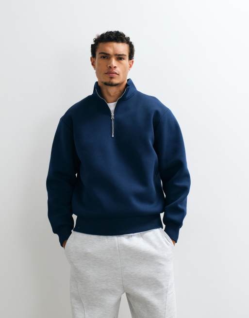 ASOS DESIGN oversized sweatshirt met kwart rits in marineblauw, 4 van 5