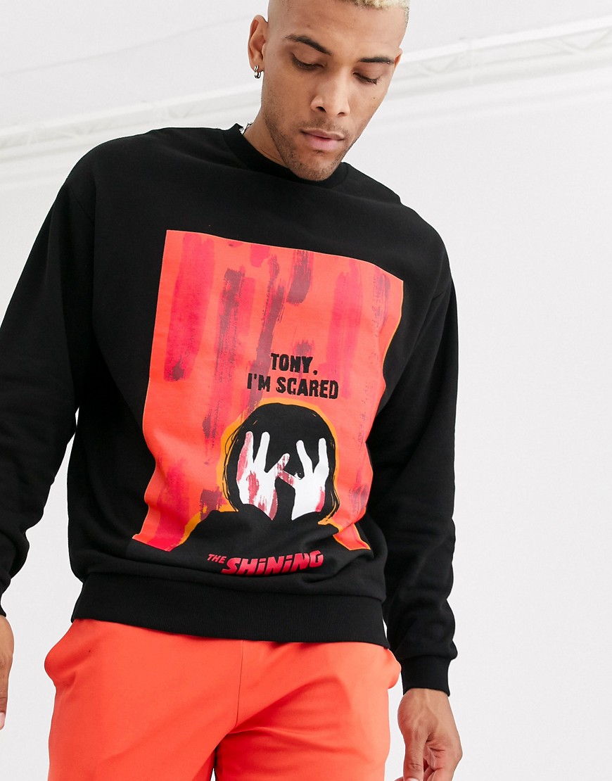 ASOS DESIGN - Oversized sweatshirt met 'The Shining'-print in zwart