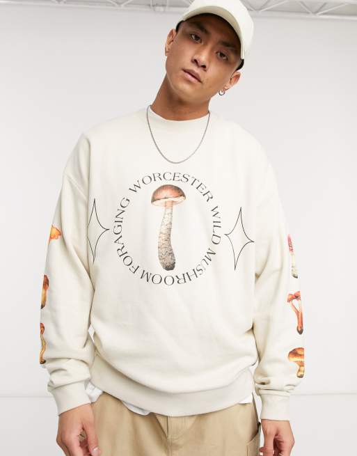 ASOS DESIGN – Oversized-Sweatshirt mit Pilz-Motiven | ASOS